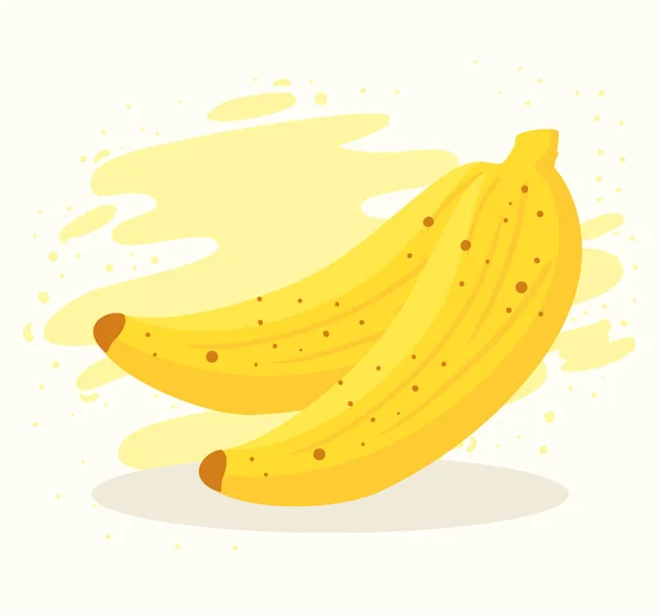 Fruta de bananas frescas, conceito de alimento saudável — Vetor de Stock