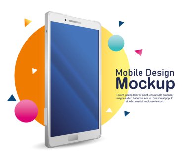 poster mobil tasarımı, gerçekçi akıllı telefon modeli