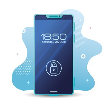 Asma kilit güvenliğiyle gerçekçi akıllı telefon modeli