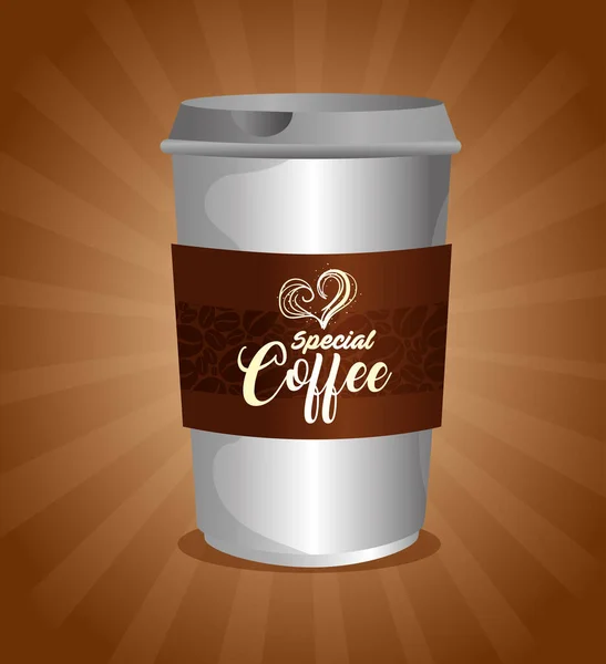 커피 샵, 레스토랑, 기업 정체성 흉내 내기, 일 회용 특별 커피 브랜드 — 스톡 벡터