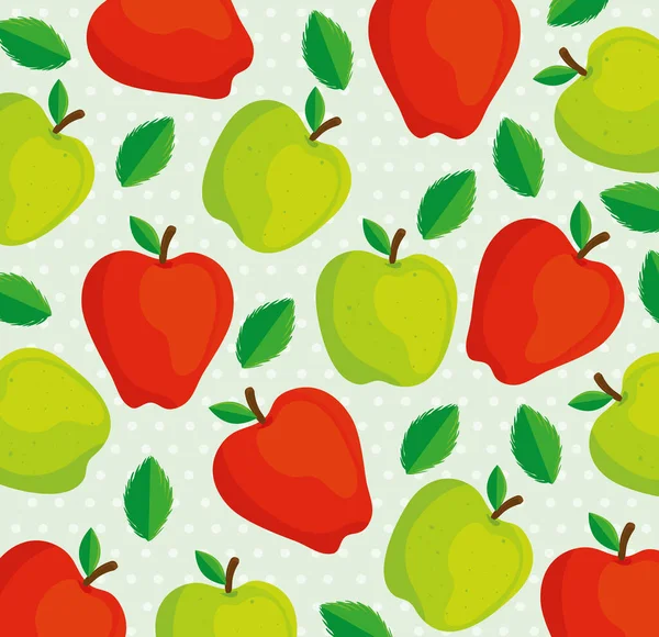 Pozadí jablek zelené a červené — Stockový vektor