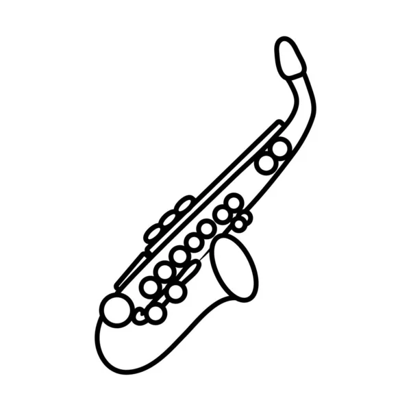 Saxophone musical instrument line style icon — Stock Vector