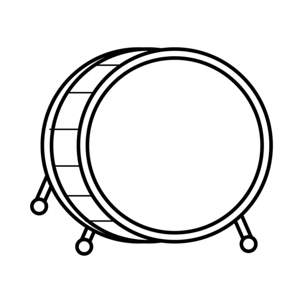 Tambour instrument de musique ligne style icône — Image vectorielle