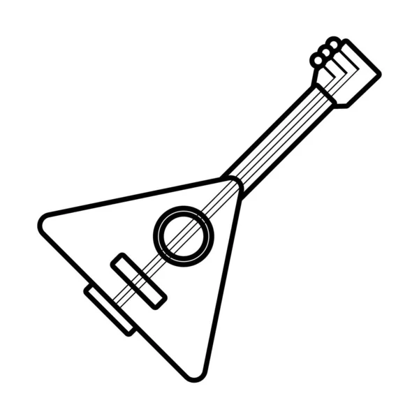 Balalaika corda instrumento ícone de estilo de linha — Vetor de Stock