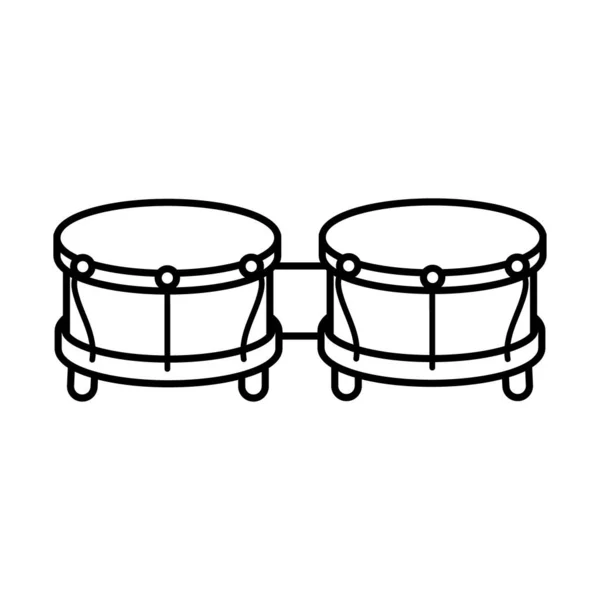 Timbales línea de instrumentos musicales icono de estilo — Vector de stock