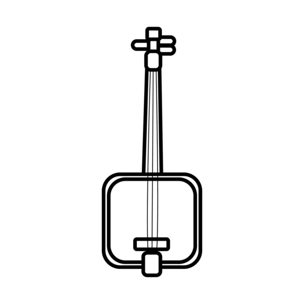 Cuerda de guitarra cuadrada instrumento línea estilo icono — Vector de stock