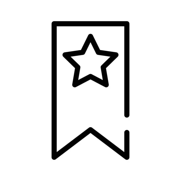 Звезда с иконкой в стиле линии ленты — стоковый вектор