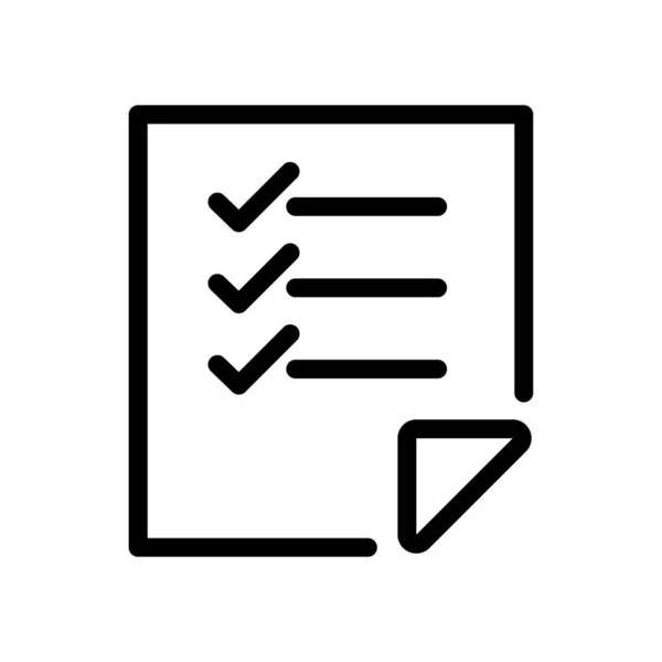 Fichier document papier avec icône de style de ligne de liste de contrôle — Image vectorielle