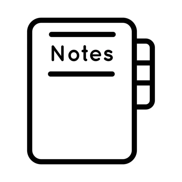 Notes dossier fichiers ligne style icône — Image vectorielle