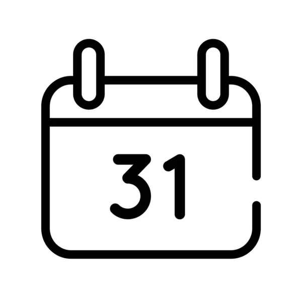 31番目の行スタイルのアイコンとカレンダーリマインダー — ストックベクタ