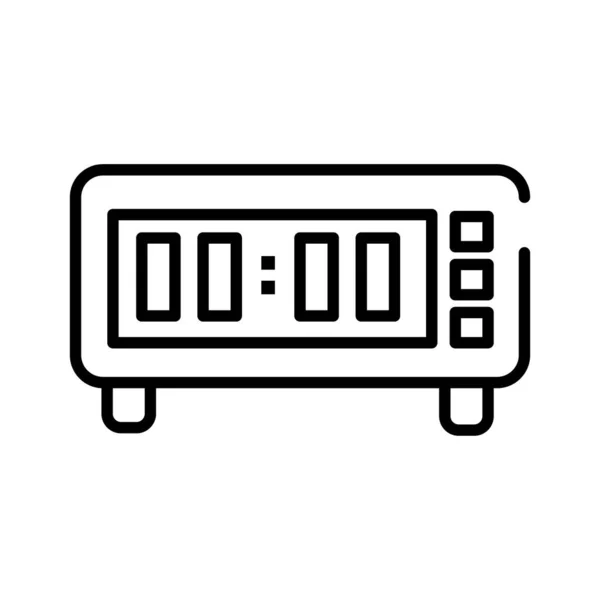 Digitale slaapkamer horloge lijn stijl pictogram — Stockvector