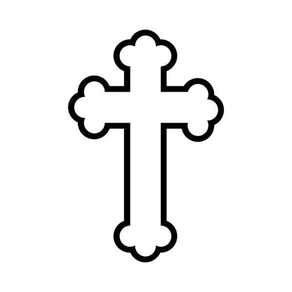 Cruz religiosa símbolo línea estilo icono — Vector de stock