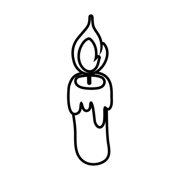 Halloween candle line style icon — 스톡 벡터