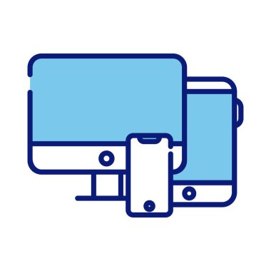 akıllı telefon ve tablet satırlı masaüstü ve biçim simgesini doldur