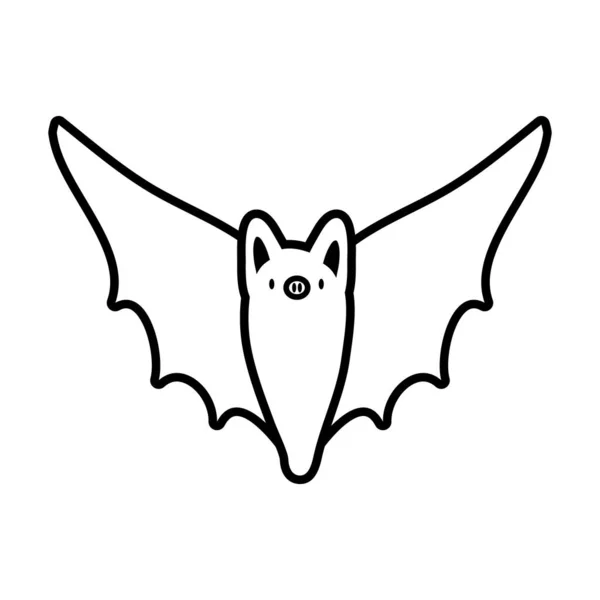 Halloween bat flying line style — стоковый вектор