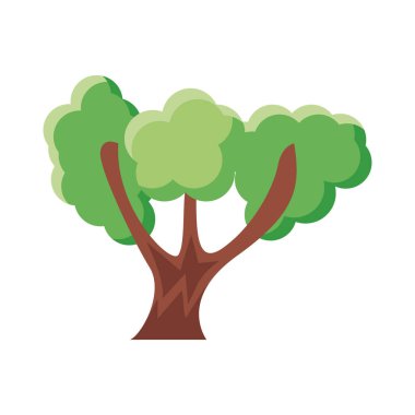 Yapraklı ağaç düz biçim simgesi
