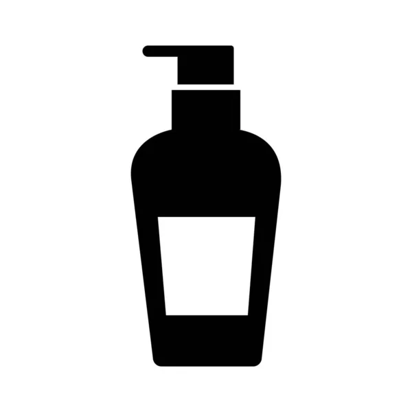 Maquillaje botella con dispensador empuje silueta icono de estilo — Vector de stock