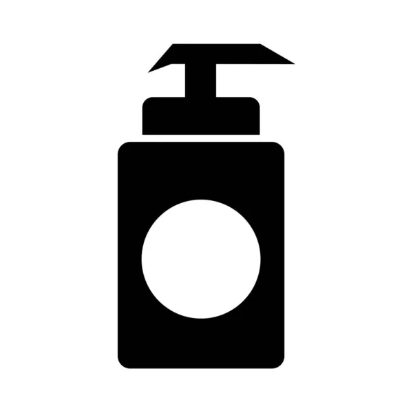 Maquiar garrafa com dispenser empurrar ícone de silhueta estilo — Vetor de Stock