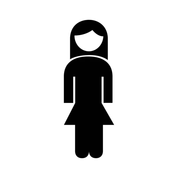 Familie Mutter Figur Silhouette Stil — Stockvektor