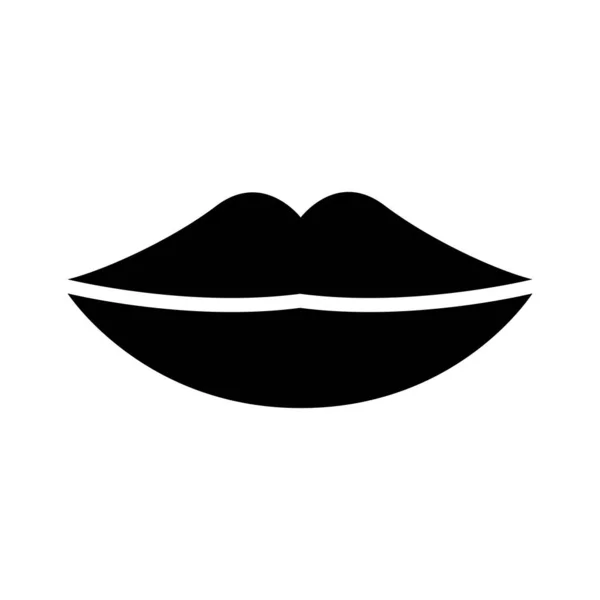 Vrouwelijke lippen sexi silhouet stijl icoon — Stockvector
