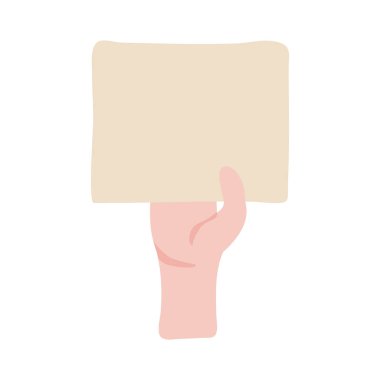 Düz simgeli el insan protestosu