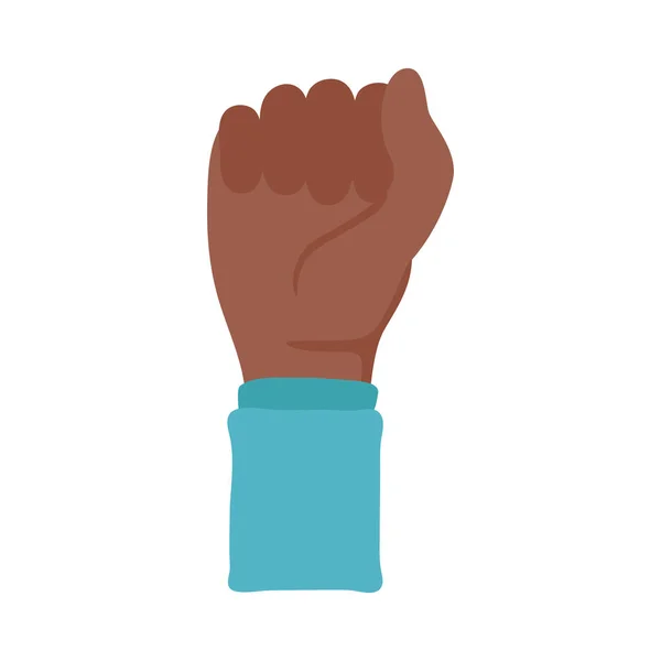 Mão afro punho humano protestando estilo plano — Vetor de Stock