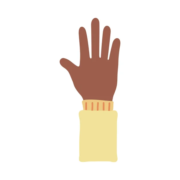 Afro hand human stop protest flat style icon — Stockvektor