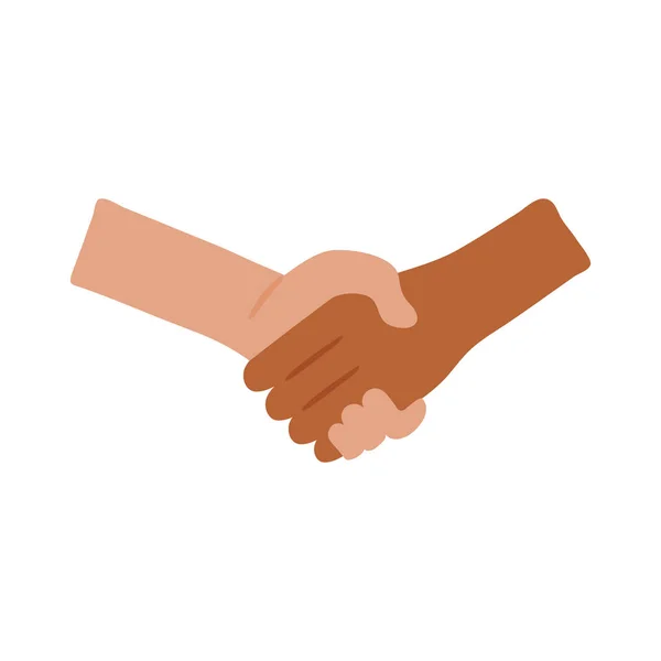 Handshake humans flat style icon — Stock Vector