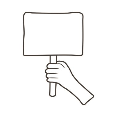 Afro elli insan pankart tarzı simgeyle protesto ediyor