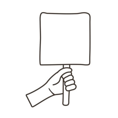 Afro elli insan pankart tarzı simgeyle protesto ediyor