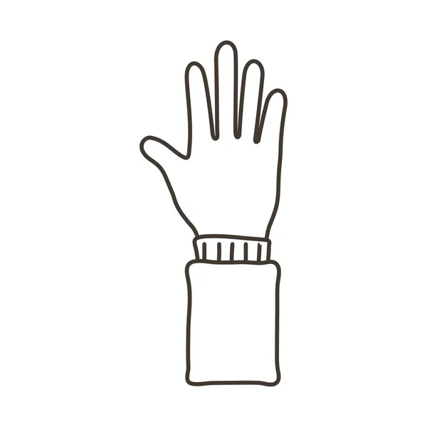Afro main humaine arrêter de protester ligne style icône — Image vectorielle