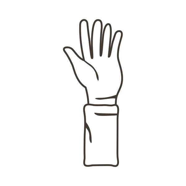 Afro main humaine arrêter de protester ligne style icône — Image vectorielle