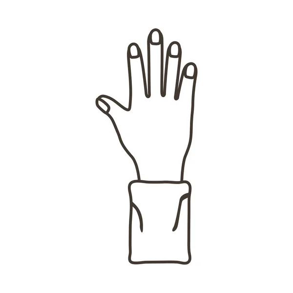 Женская рука человека остановить протестующие линии стиль иконки — стоковый вектор
