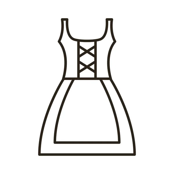 Kadınsı kostüm Oktoberfest çizgi simgesi — Stok Vektör