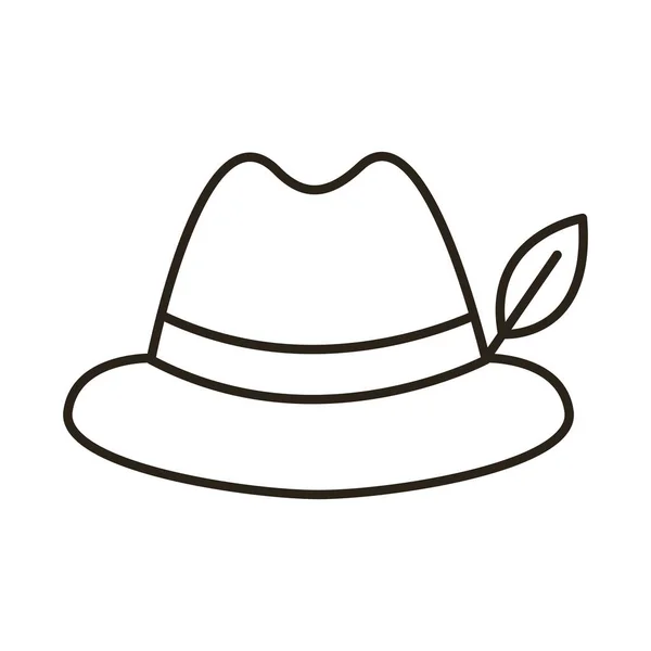 Ícone de estilo de linha acessório chapéu tradicional alemanha — Vetor de Stock