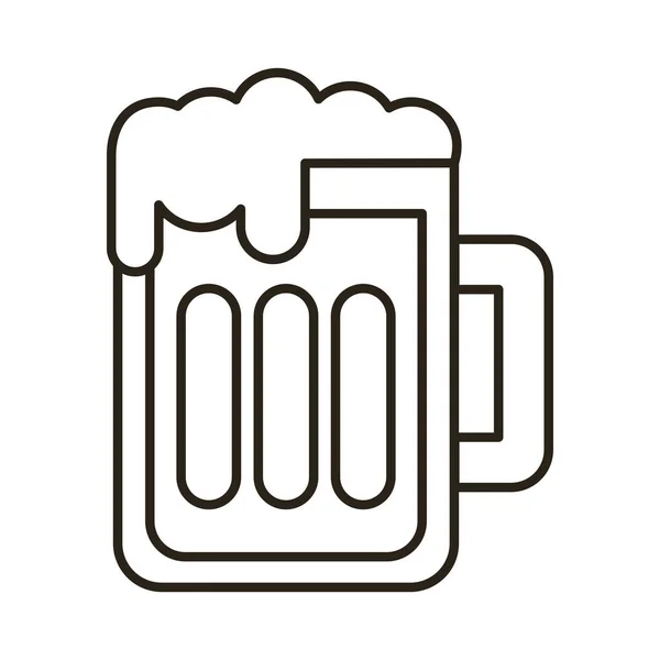 맥주 항아리 oktoberfest line icon — 스톡 벡터