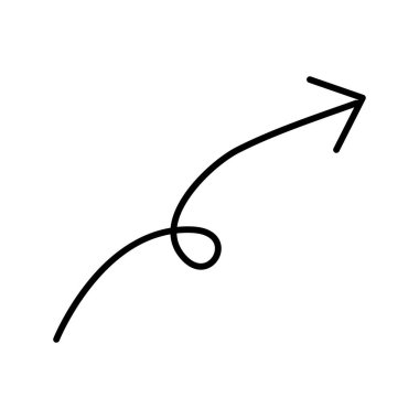 ok ince yönü spiral sağ üst çizgi simgesi