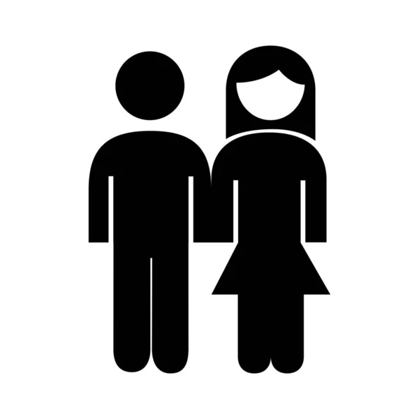 Família pais casal figuras silhueta estilo ícone — Vetor de Stock