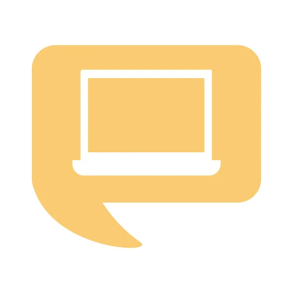Portátil con plantilla página web icono de estilo plano — Vector de stock