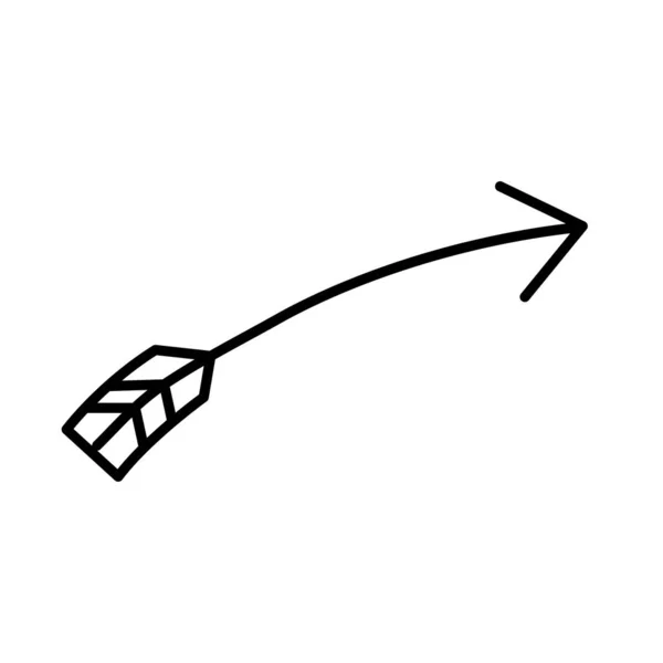 Indiaanse pijl rechtsaf richting lijn stijl — Stockvector