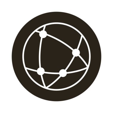 noktalar blok biçim simgesine sahip dünya gezegeni