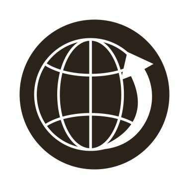 küre dünya gezegeni ok blok biçimi ile