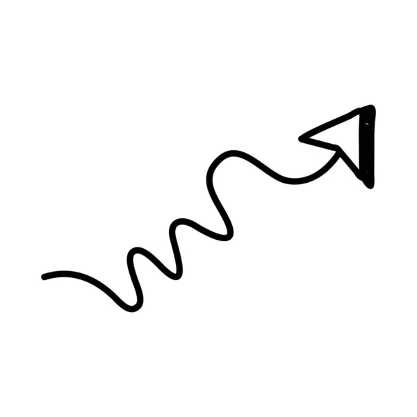 Pil tunn riktning rätt upp linje stil ikon — Stock vektor