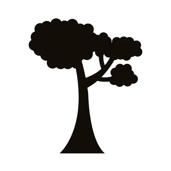 Árbol frondoso silueta icono de estilo — Vector de stock