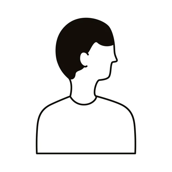 Молодий чоловік профіль аватара значок стилю лінії — стоковий вектор