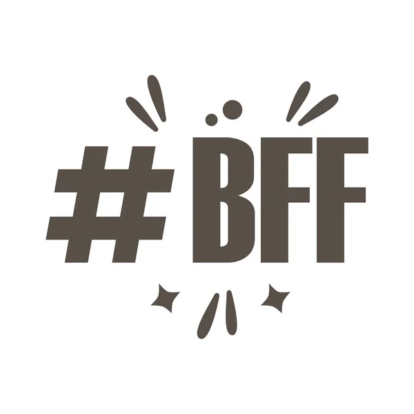 Slang expression bff word silhouette style — Stockvektor