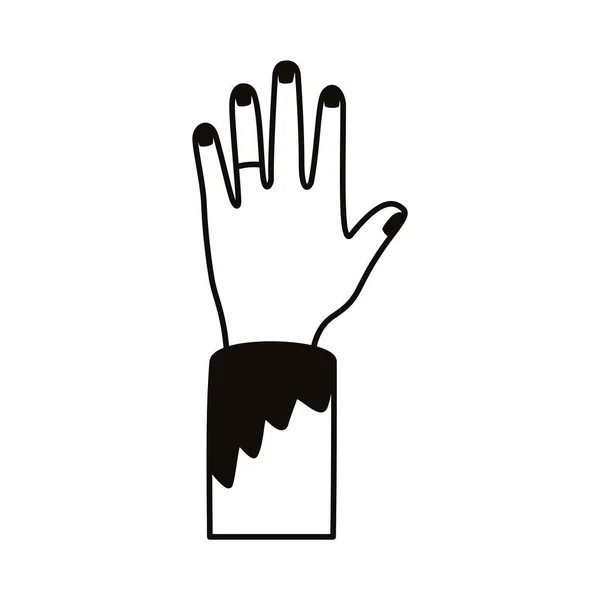 Рука человека вверх по линии иконка — стоковый вектор