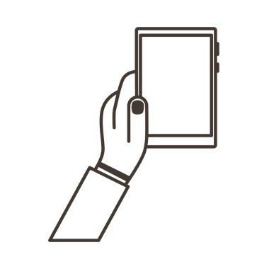 el kaldırma akıllı telefon dikey satır biçimi simgesi