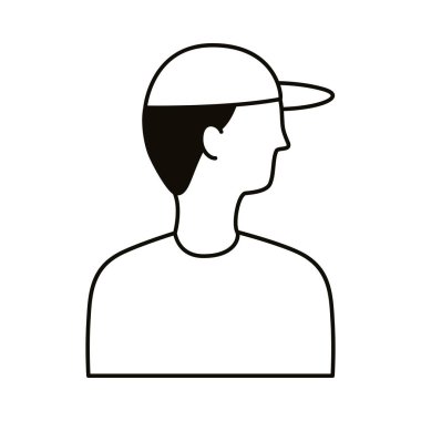 Spor başlığı avatar karakter çizgisi simgesine sahip genç adam profili