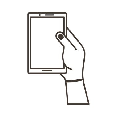 el kaldırma akıllı telefon dikey satır biçimi simgesi